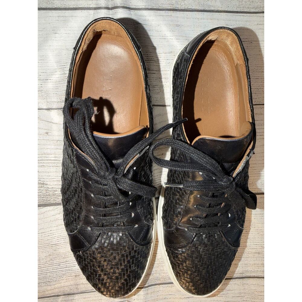 TAFT Sneaker Black Woven Leather EU 42 Low Top Men's Casual Lace-up Sneaker - Picture 4 of 11